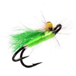 Shadow Flies Salmon flies Stone Green / Green Wing / Green Badger Hackle Dual Hook Salmon Fly