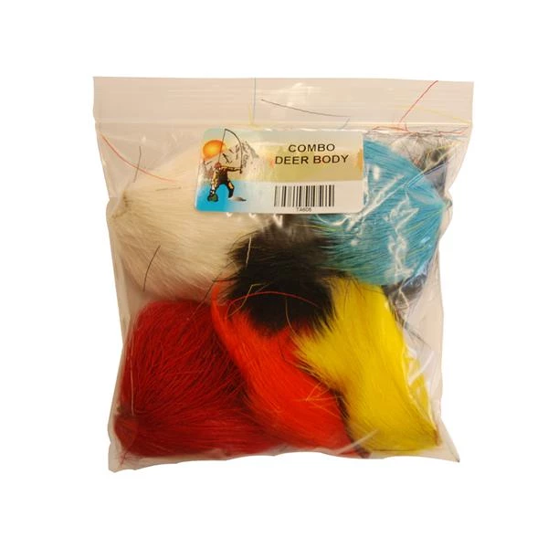 SHOR Fishing Set of 6 Dyed Deer Fur Pieces 3 SHOR Fishing Set of 6 Dyed Deer Fur Pieces