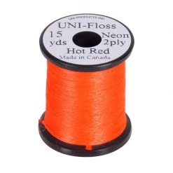 UNI-Products Wires and threads UNI-Floss Neon 2-ply 15 yd -Fishing Sales Shop 517058 028 HOT RED 2