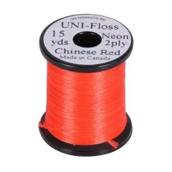 UNI-Products Wires and threads UNI-Floss Neon 2-ply 15 yd -Fishing Sales Shop 522995 034 CHINESE RED