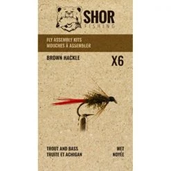 SHOR Fishing Fly tying kits Shor Brown Hackle Fly Kit