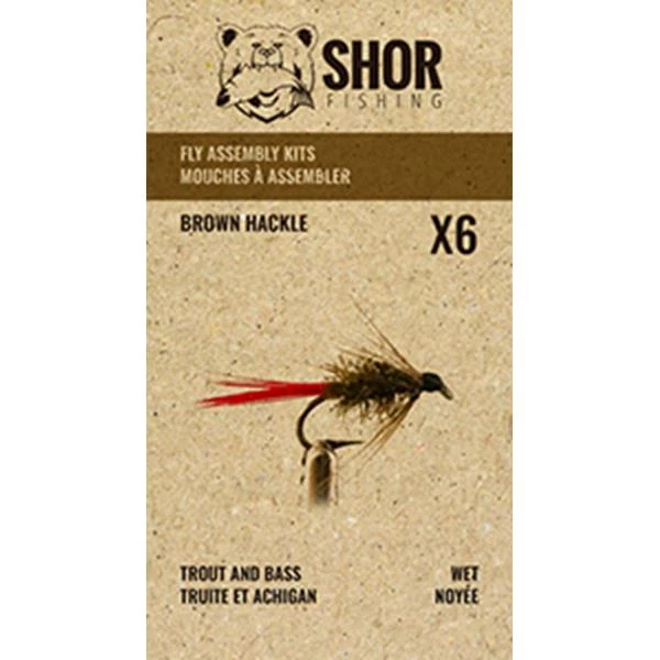 SHOR Fishing Fly tying kits Shor Brown Hackle Fly Kit 3 SHOR Fishing Fly tying kits Shor Brown Hackle Fly Kit